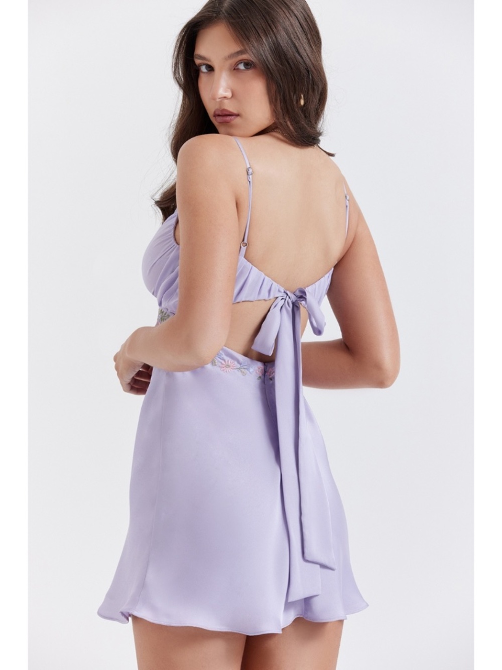 NEW House of CB Christa Embroidered Lavender Dress Large+ (XL) Plus Cup - Picture 3 of 17